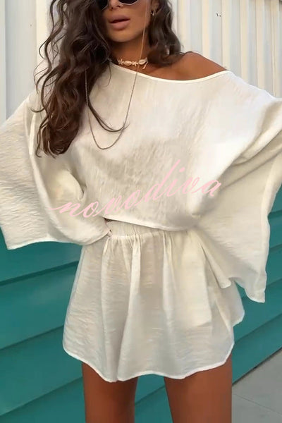Linen Blend Long Sleeve Top