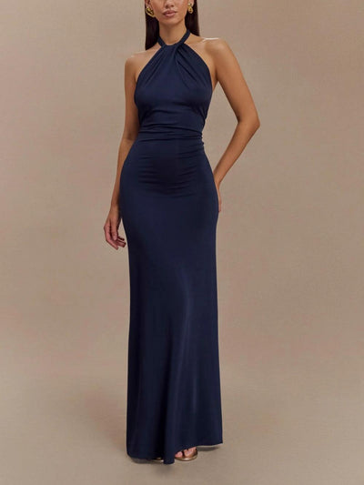 Vestido largo con escote halter Slinky - Lagoon