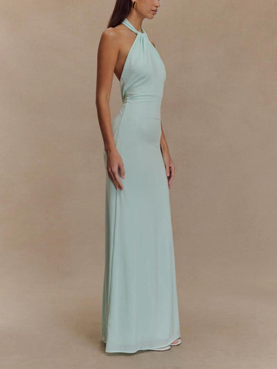 Vestido largo con escote halter Slinky - Lagoon