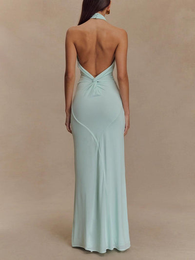Vestido largo con escote halter Slinky - Lagoon