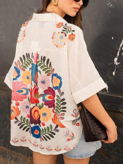 Camisa de manga corta con estampado floral