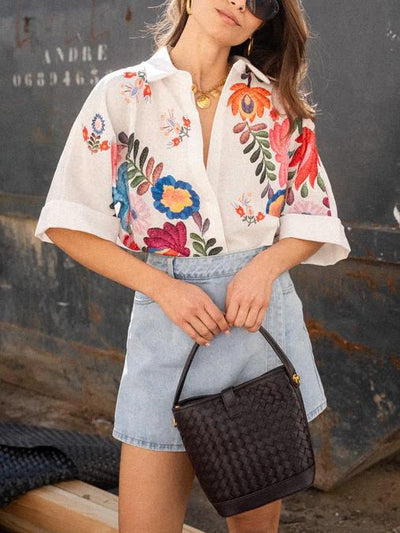 Camisa de manga corta con estampado floral