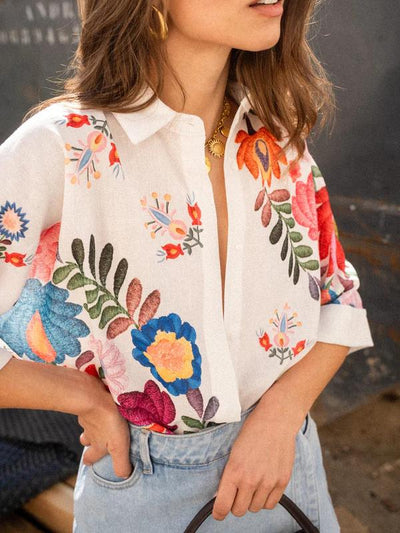 Camisa de manga corta con estampado floral