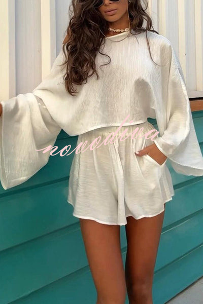 Linen Blend Long Sleeve Top