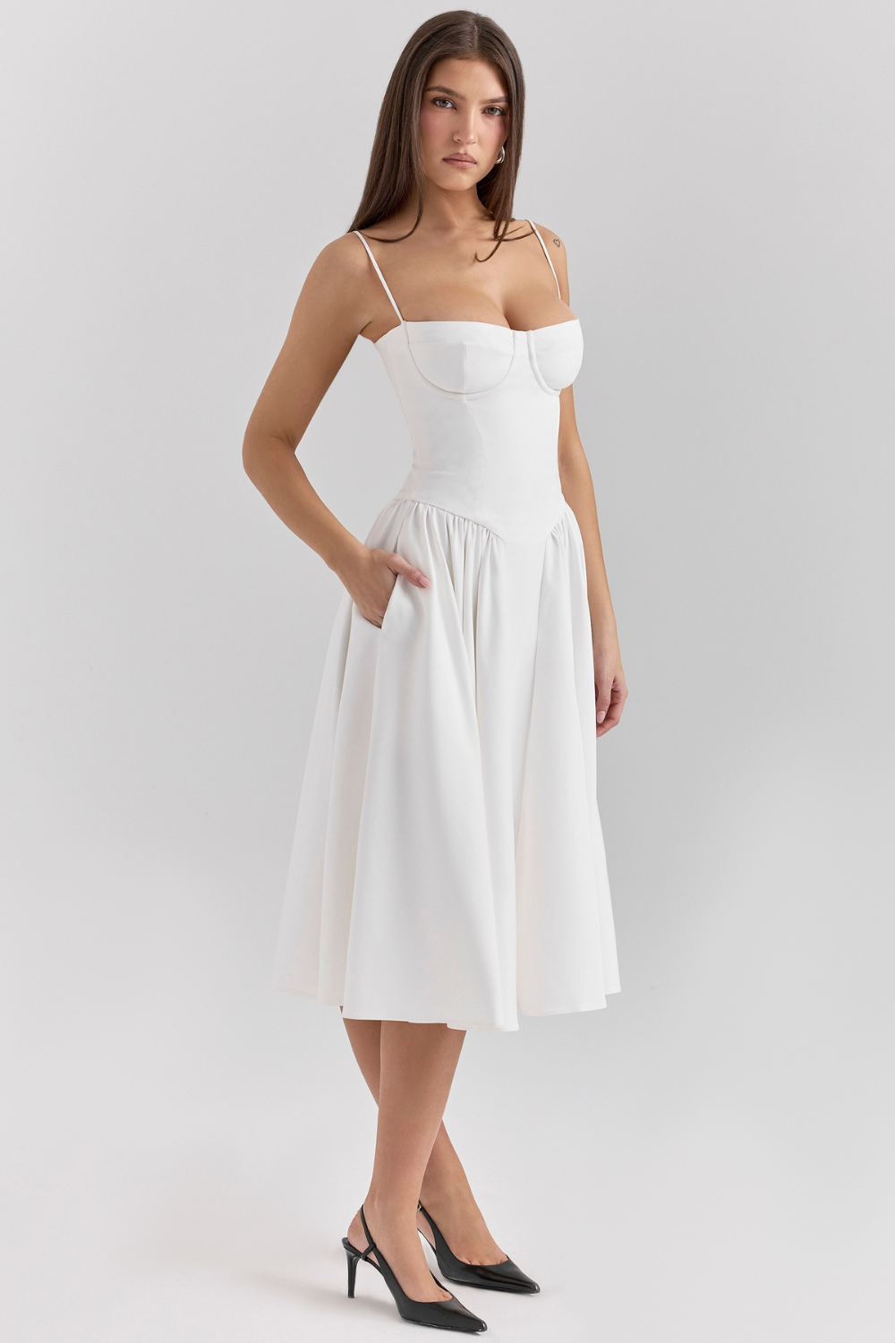 Celine Vestido midi corsé