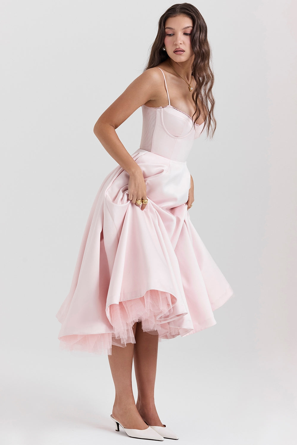 Vestido midi de tul Polita