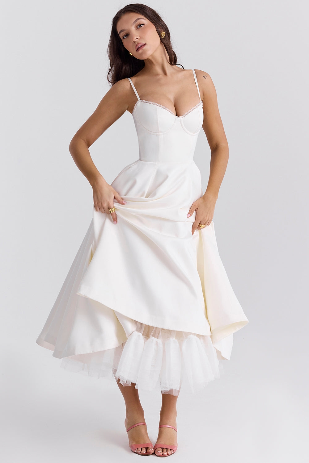 Vestido midi de tul Polita