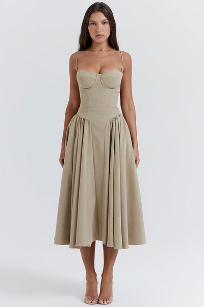 Celine Vestido midi corsé