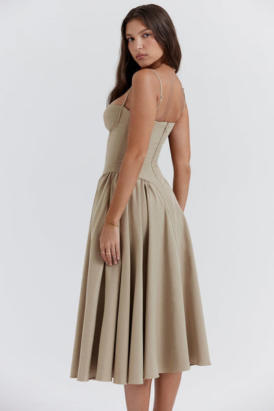 Celine Vestido midi corsé