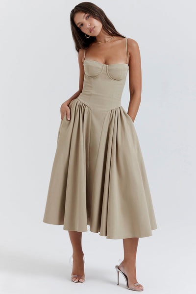 Celine Vestido midi corsé
