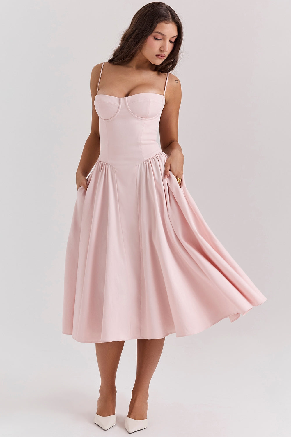 Celine Vestido midi corsé