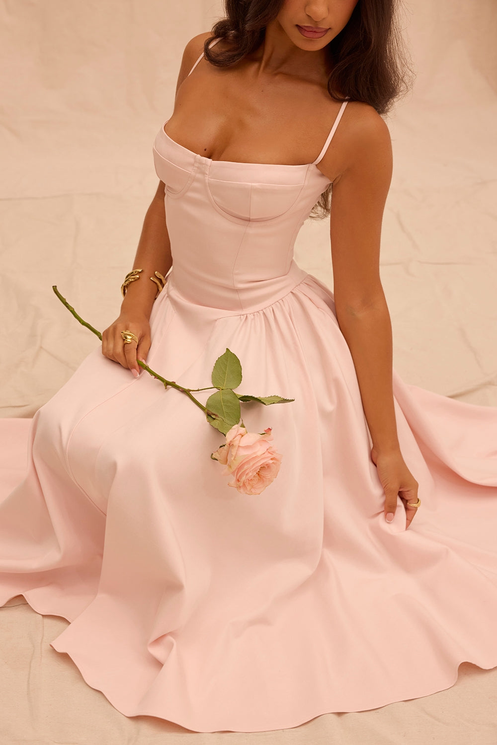 Celine Vestido midi corsé