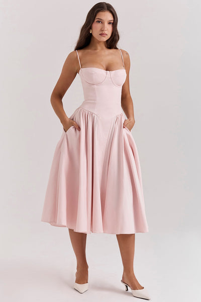 Celine Vestido midi corsé