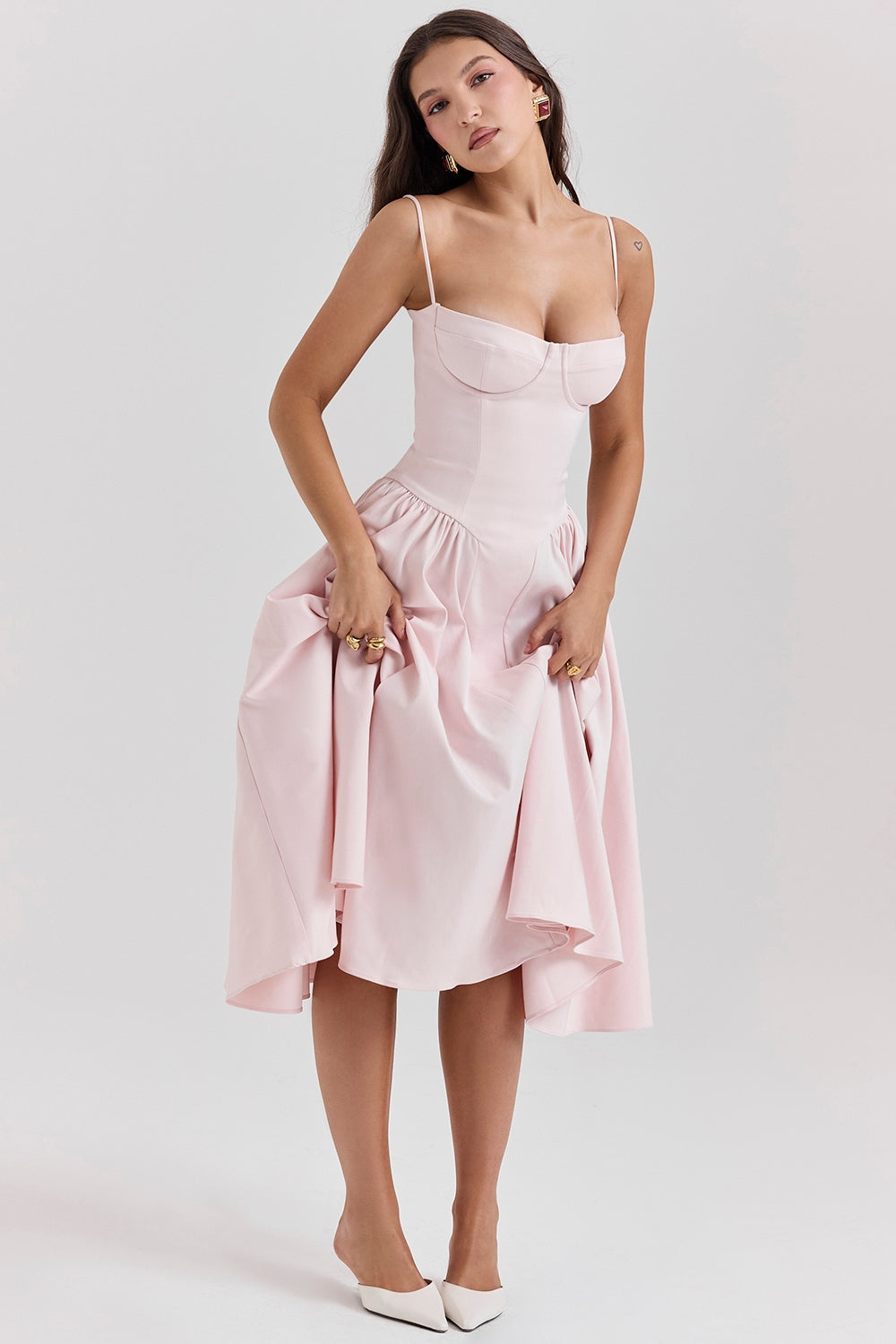 Celine Vestido midi corsé