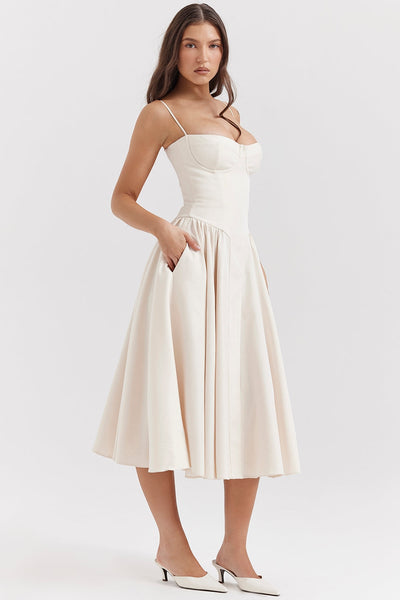 Celine Vestido midi corsé