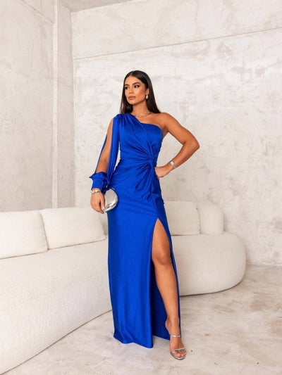 Vestido Seda Elegante-Split